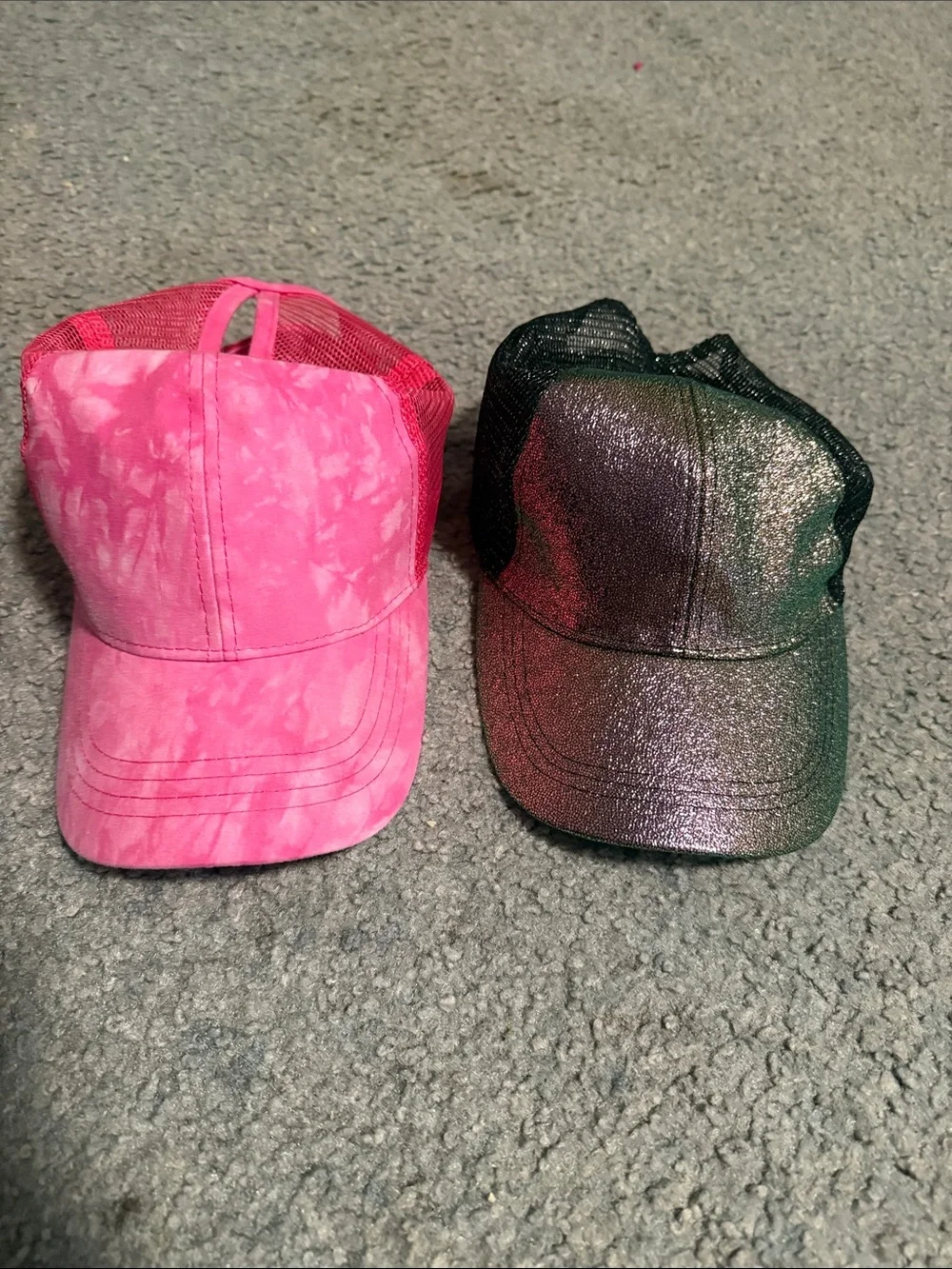 Pink Tie-Dye Mesh Cap - Glitter Black Mesh Option, 2 hats